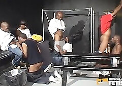 Two black guys get asses screwed by their friends in dirty group sex