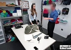 Sexy thief banged by a bad LP officer with big cock