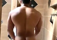 Black hung in the shower has fun with mate