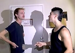 Two hot guys take over a horny boyfriend's mouth and ass, and he's loving every second