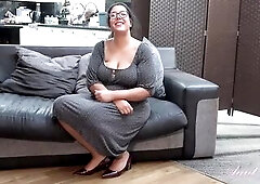 Shaggy big beautiful woman mother I'd like to fuck Cassy Hill shows off her large natural bazookas during this hot interview scene, where we get 