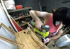 Spycam, hubby, high heels crossdresser