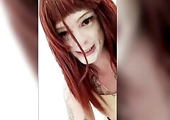 Sissy Trans playing with cunt