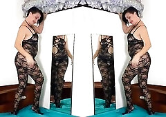 Ebony body nylons. 2 teen beauties posing in ebony mesh body underware Hot underware. FULL 1