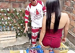 Broke Angel has No Money for Vegetables and pays the Street Vendor with Sex