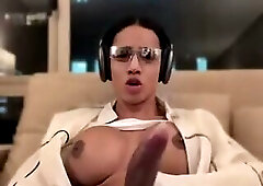 Laura accidental cum on couch