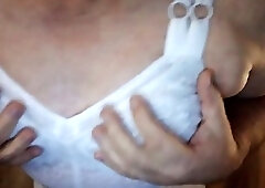 white girdle and bra masturbation