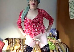 Obese, amateur crossdresser, mature