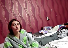 Redhead girlfriend gives slow handjob in intimate amateur POV