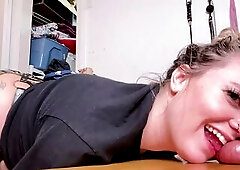 Using feet and fists, smashing balls into the wood. Pulling out the large lads when the nerf begins stinging his nads. Having enjoyment with his miser