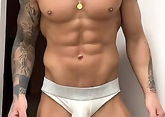 British TV star wanks huge uncut dick