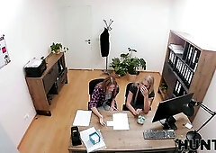 HUNT4K. Hot and lustful lesbo Zlata Shine decided to screw to get a job in front of her GF