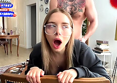 Rough Anal Sex For A Hot Stepsis. Torn Jeans And Tight Asshole