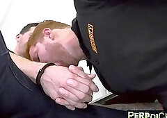 Handcuffed Perp serviced by a Horny Cop