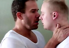 Suited eldar sucking cock