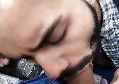 Straight bearded Latino Sucing gay coc