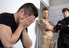 Cuckold anal with bull Bo Sinn and slutty Andrew Green