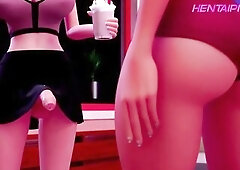 CG futa dickgirls ultra realistic outdoor bang animation