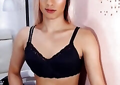 Pink Hair ladyboy Jerking Her knob