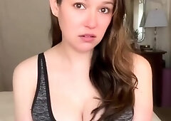 Big boobed babe masturbating