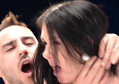 Tatooed Curvy Wife Sucks, Fucks, and Rims Two European Studs