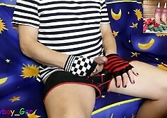 Gay foreskin, masturbation cum