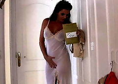 Horny Milf changing her lingerie and masturbating