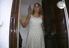 Breasty blond vagina dildoing and reaching climax in panty fetish solo.