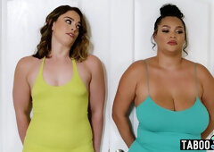 BBW ebony eats a lesbian strangers pussy