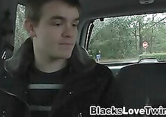 Teen rides black shlong