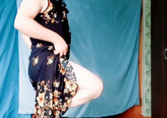 Sexy femboy Crossdresserkitty strips slowly while staring right at you