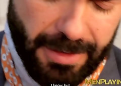 Cub in suit and truss asshole licked and pulverized from behind