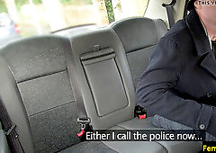 busty brit cabbie predominates passenger