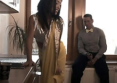 Yellow Saree Bollywood Bhabhi