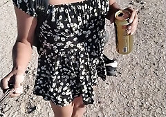 Beautiful Ladyboy In Mini Dress Walks In Public Wearing Very Hot Sandals