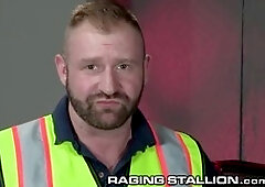 Two luggage handlers discover toys in suitcase and have some naughty fun with them