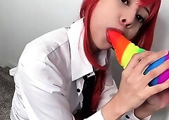 Sexy teen ebony solo toy masturbation