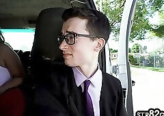 Tricked str8 college twink gets jizzed on hairy ass by gay