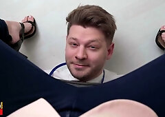 Fiery redhead seduces store employee in a lingerie-filled boutique during closing hours