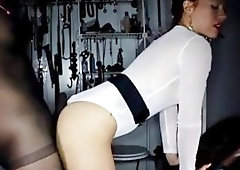 Bubble butt mistress teases a big black dick BDSM porn