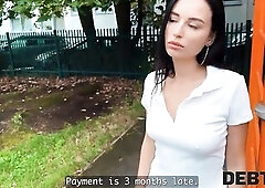 DEBT4k. Deepthroat is her favourite way to pay off debts