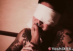 My fist can barely go through Yoshi Kawasakis asshole while he tugs his cock