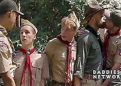 Twink Scouts Get Caught Spying And Now Join In On Gangbanging