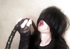 Blind masked t-girl mouth hard trash drink attempt (part 1)