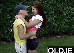 Grandpapa screws teen in her butt that babe can't live out of to get anal drilled by old males her twat is stuffed with his penis and after a haw