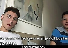 Hunky Latin males bareback reality gay sex for cash