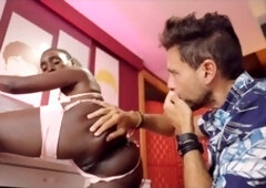 Ebony, frigging, butt licking