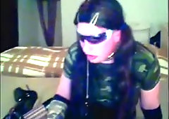 Stupid Sissy is trying to deepthroat on cam