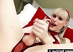 Kinky tranny Lianna Lawson dildo play and big dick stroking vigorously