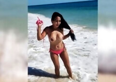 Hot masturbation after outdoor posing and big tits Asian teen Joon Mali pleased herself with sex toys Busty Thai babe posed totally naked After posing